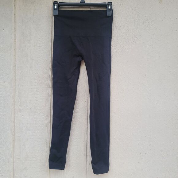 Spanx By Sara Blakely Leggings Size Medium Black Heavy Pull On Stretch Active - Picture 1 of 3